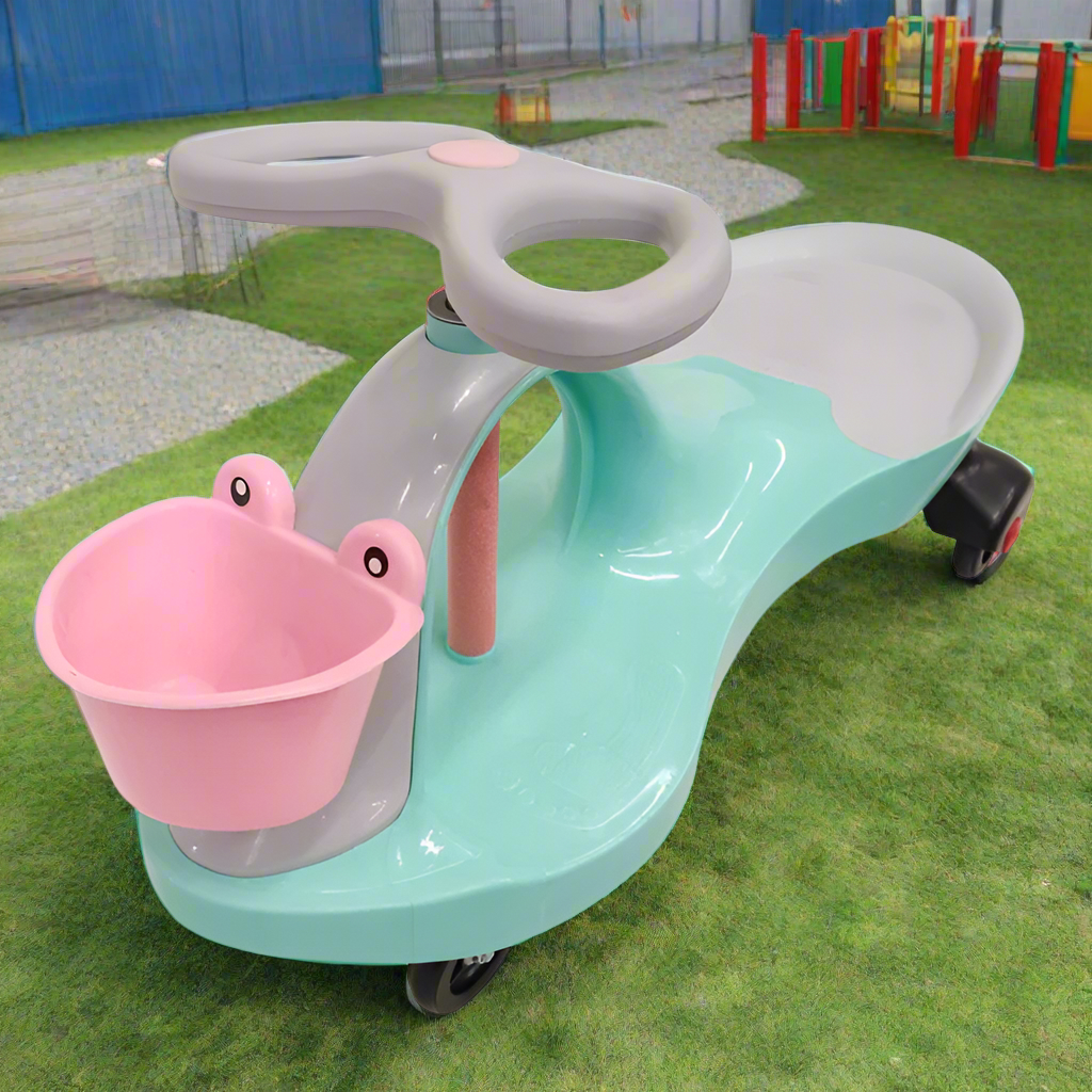 Masinuta pentru copii gravitationala, Zola, Swing car, directie 360°, cosulet, greutate maxima suportata 60 Kg, verde Masinuta pentru copii gravitationala, Zola, Swing car, directie 360°, cosulet, greutate maxima suportata 60 Kg, verde